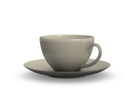 An isolated simple teacup on white backgroundの写真素材