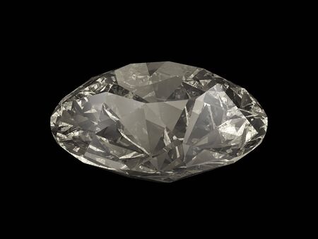 An isolated brilliant cut diamond on black backgroundの写真素材