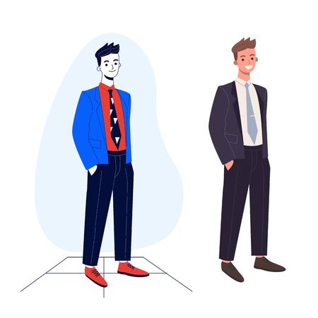 Colorful and classical male suits setのイラスト素材