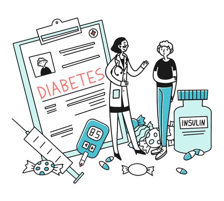 Diabetes patient diagnosticのイラスト素材