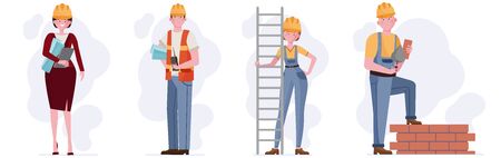 Construction workers setのイラスト素材