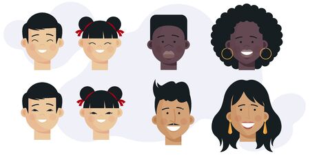 Couples of different ethnicities setのイラスト素材