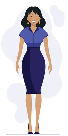 Positive young Latin womanのイラスト素材