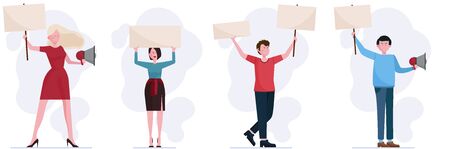 Activists and protesters setのイラスト素材