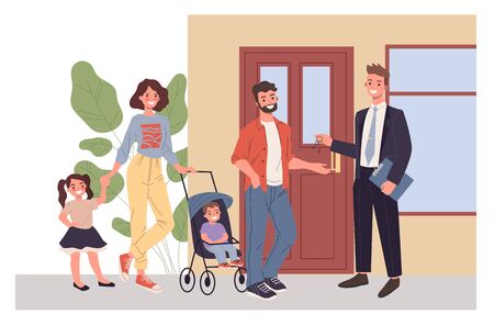 Family buying new houseのイラスト素材