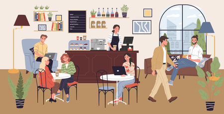 Coffee shop vector illustrationのイラスト素材