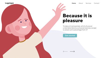 Happy woman waving helloのイラスト素材