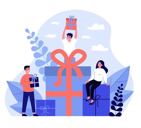 Loyal customers getting gifts and bonuses from storeのイラスト素材
