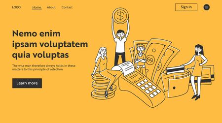 Shoppers getting cash back for purchasesのイラスト素材