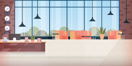 Modern hotel lobby interiorのイラスト素材