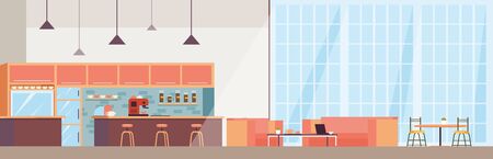 Modern coffee shop interiorのイラスト素材