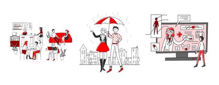 Human communication setのイラスト素材