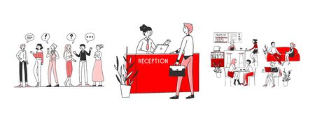 Communication and service setのイラスト素材