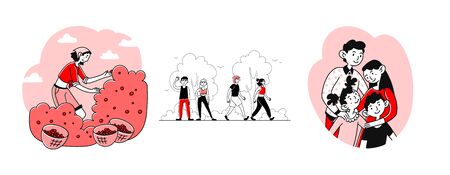 Leisure time in weekend setのイラスト素材