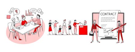 Business and commerce setのイラスト素材