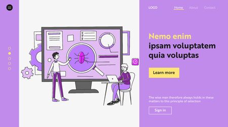 Programmers testing new applicationのイラスト素材