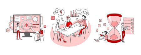 Work on software project setのイラスト素材
