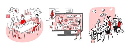 Management, service, finance jobs setのイラスト素材