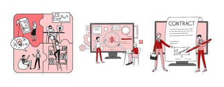 Project selling setのイラスト素材