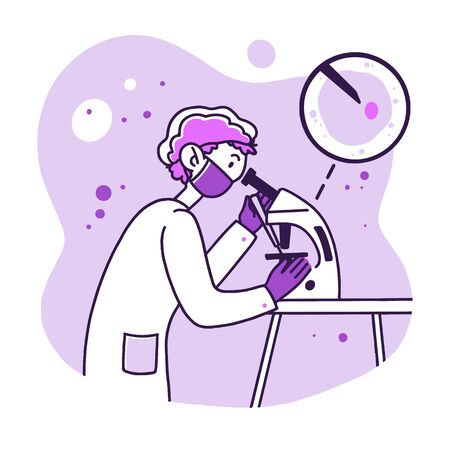 Lab worker doing researchのイラスト素材