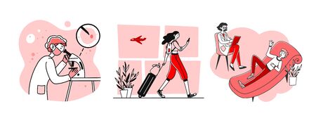 Lifestyle and healthcare setのイラスト素材
