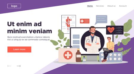 Online doctor vector illustrationのイラスト素材