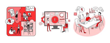 Work on project setのイラスト素材
