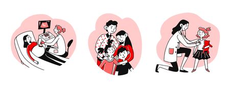 Child healthcare setのイラスト素材