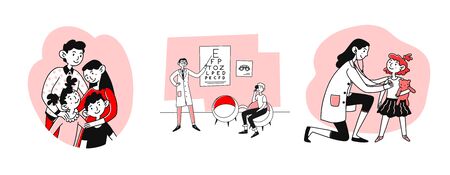 Family doctor setのイラスト素材
