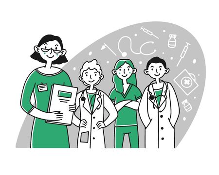 Hospital doctor staffのイラスト素材