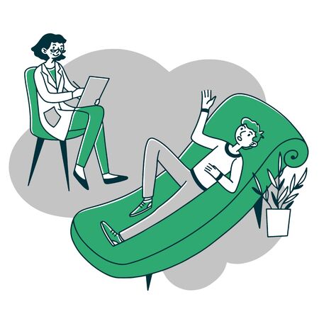 Young man consulting psychologistのイラスト素材