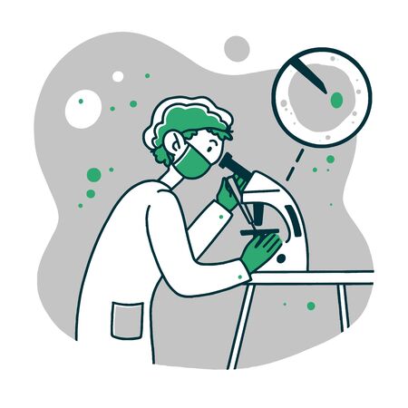 Lab worker doing researchのイラスト素材