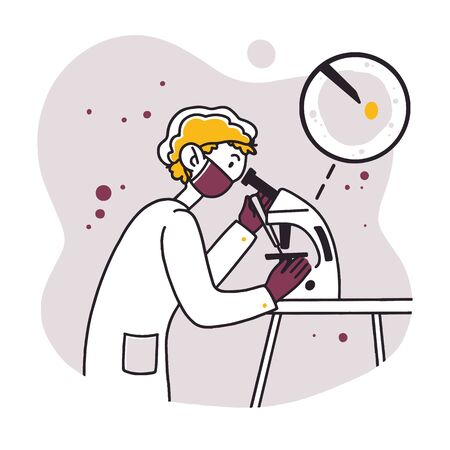 Lab worker doing researchのイラスト素材