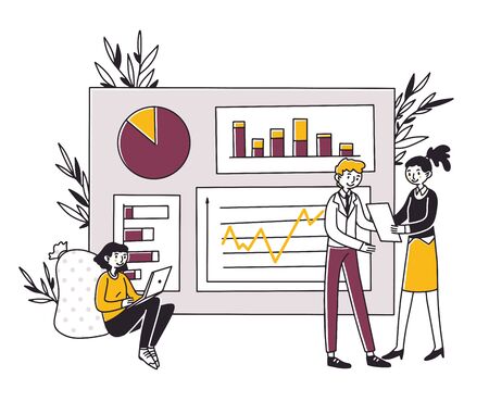 Analysts developing marketing strategyのイラスト素材