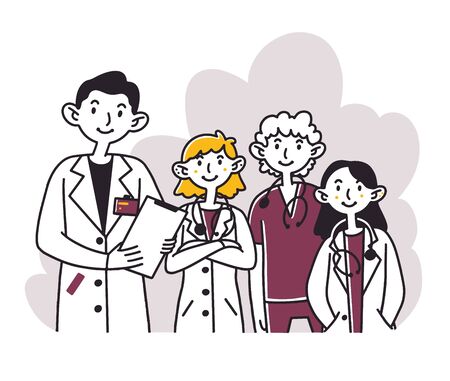 Hospital doctor staffのイラスト素材