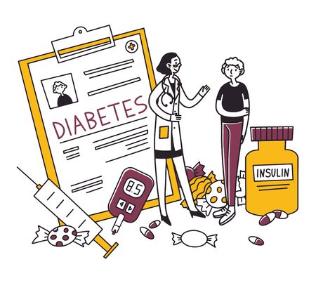 Diabetes patient diagnosticのイラスト素材