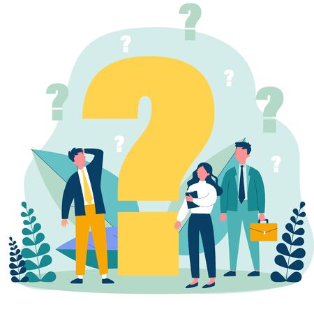 Confused businesspeople asking questionsのイラスト素材