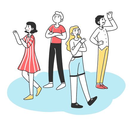 Selfish young people with arrogant and angry behaviorのイラスト素材