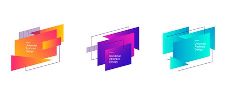 Gradient geometric composition of abstract angled shapesのイラスト素材