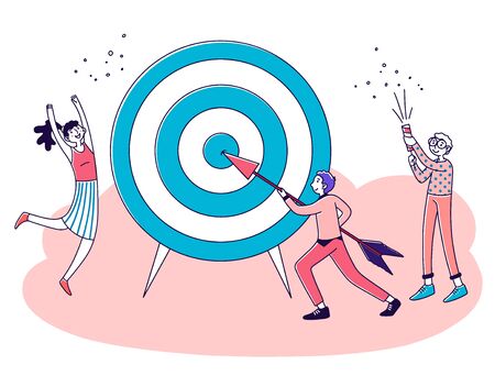 Business team achieving goalのイラスト素材