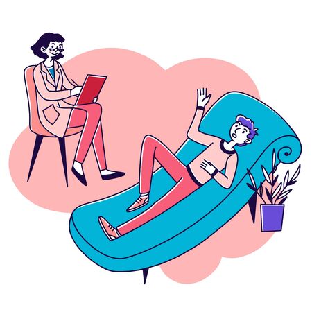 Young man consulting psychologistのイラスト素材