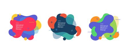 Abstract colorful fluid figures compositionのイラスト素材