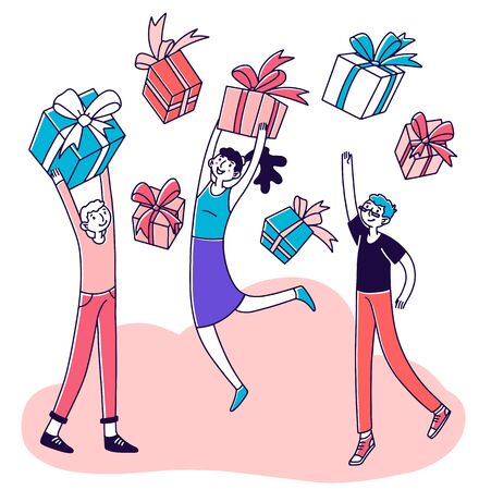 Loyal store customers getting rewardのイラスト素材