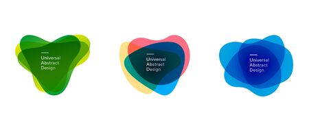 Collection of abstract transparent overlaid shapesのイラスト素材