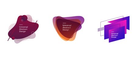 Set of abstract dynamical formsのイラスト素材