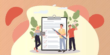 Marketing group analyzing clients feedbackのイラスト素材
