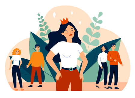 Vector of Selfish girl and society flat - ID:1-147797742 - Royalty Free ...