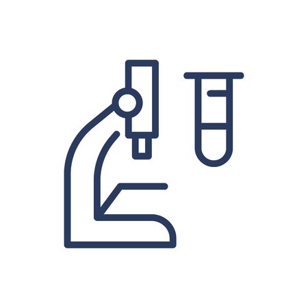 Microscope for analysis thin line iconのイラスト素材