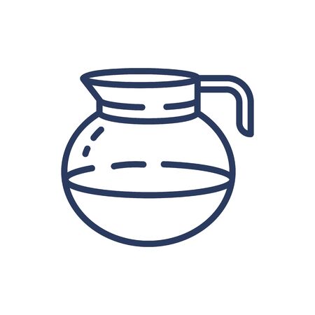 Coffee pot thin line icon. Kettle, hot drink, morning isolated outline sign. Breakfast drink or cafe concept. Vector illustration symbol element for web design and appsのイラスト素材