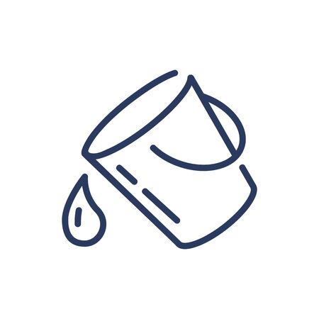 Paint bucket tool thin line icon. Color, drop, filling isolated outline sign. Image editing and photo correction concept. Vector illustration symbol element for web design and appsのイラスト素材